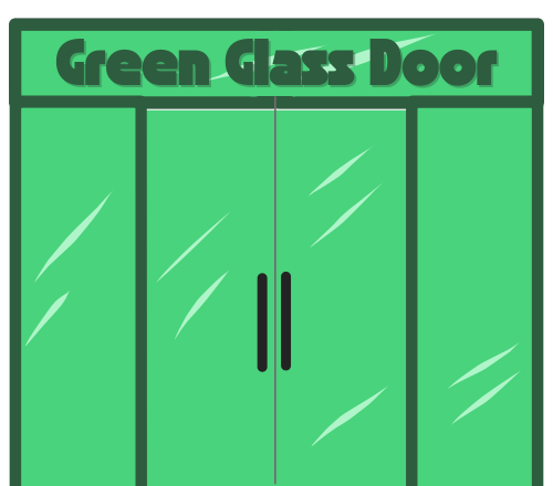 green glass door